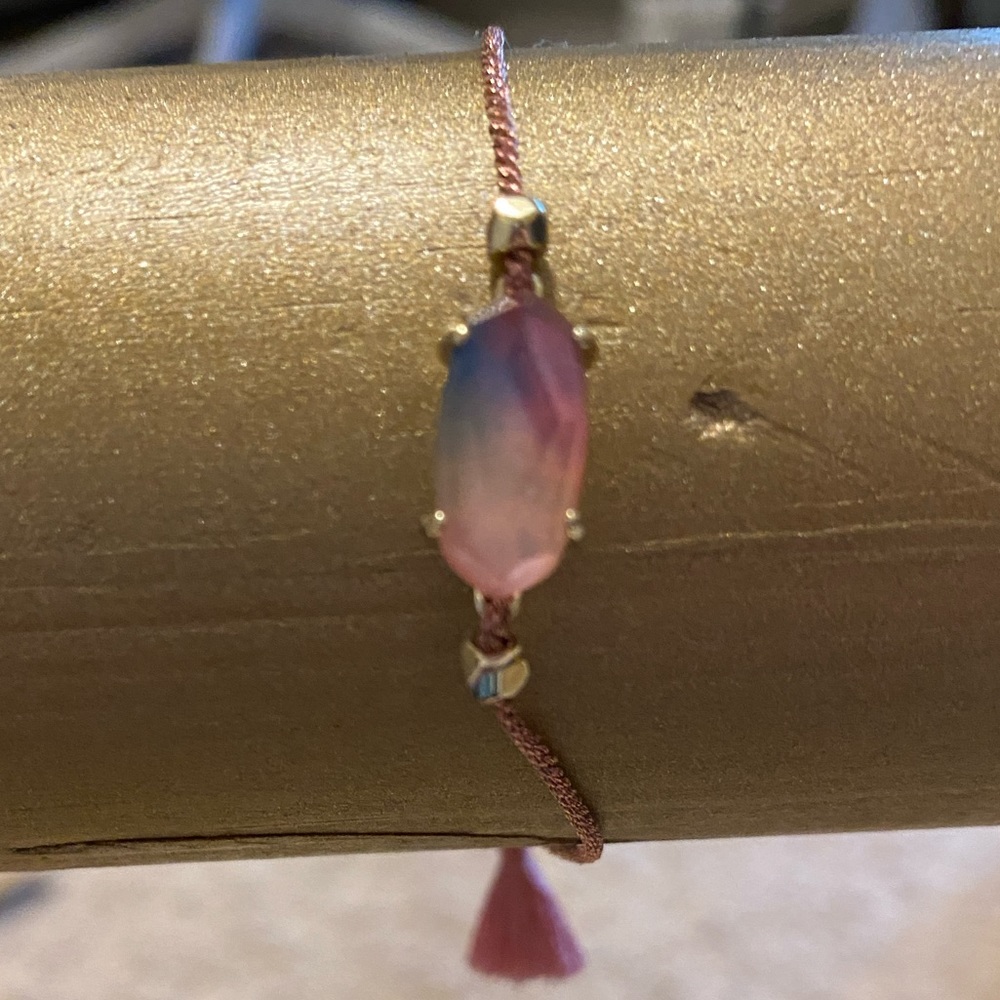 Kendra Scott Everlyne Pink Cord Friendship Bracelet in Rose Quartz